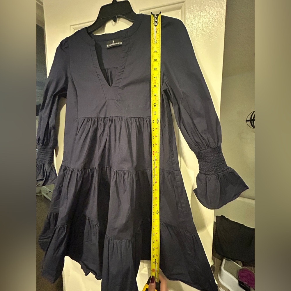 Pomander Place Navy Cotton Poplin Kenzo Dress - Picture 10 of 11